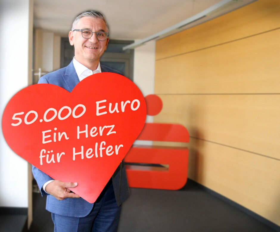 Corona-Spendenaktion „Ein Herz für Helfer“ – Sparkasse Oberhessen spendet 50.000 Euro