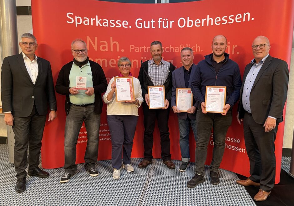 Ehrung für beispielhaftes Engagement: Stiftung der Sparkasse Oberhessen vergibt Bürgerpreis Oberhessen in Lauterbach