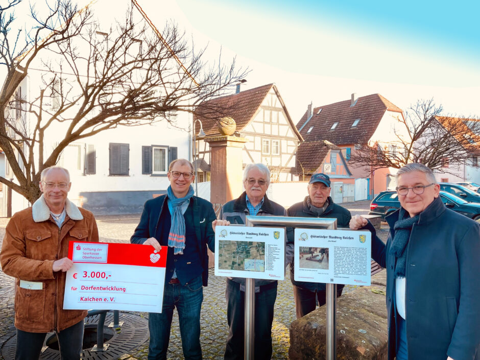 Sparkassen-Stiftung fördert historischen Rundweg Kaichen mit 3.000 Euro