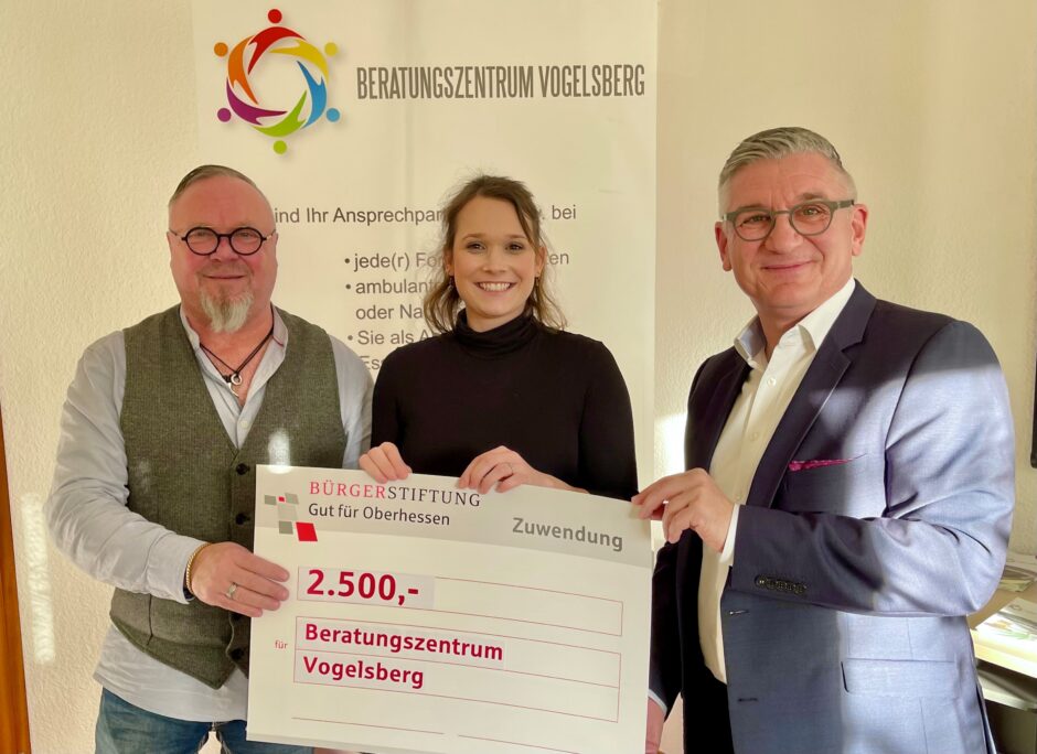 Bürgerstiftung „Gut für Oberhessen“  unterstützt Suchtprävention des Beratungszentrums Vogelsberg mit 2.500 Euro